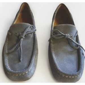 Rockport Mens 8.5 Blue Suede Loafers Casual Slip On Deck Shoes Leather Comfort